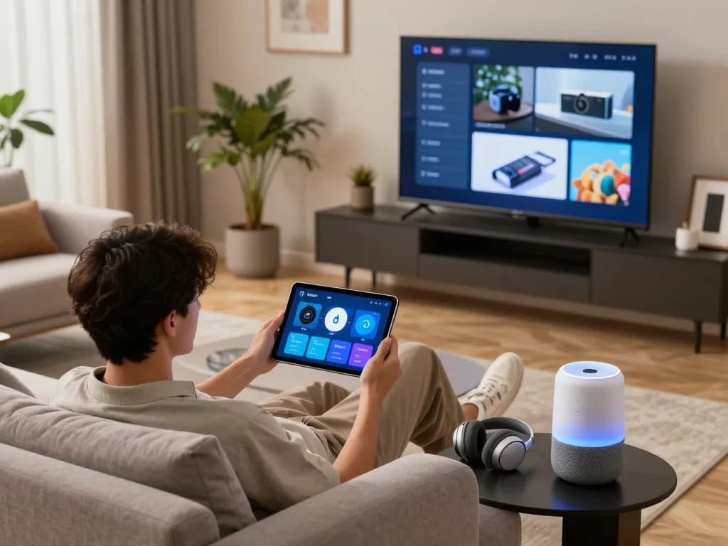 Discover innovative tech gadgets enhancing modern living in a stylish home environment.