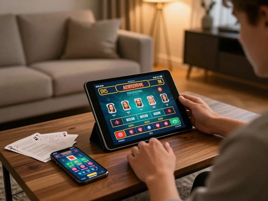 Person engaging in strategic online gameplay at home, exploring hay88x betting options.
