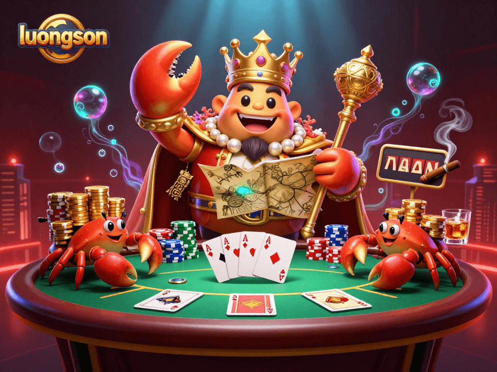 Elevate your gaming with luongson, showcasing a dynamic casino scene with elegant characters and vibrant details.