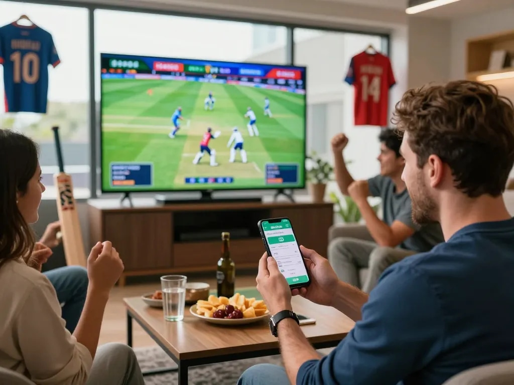Exciting BetVisa cricket betting live match experience with friends and mobile app.