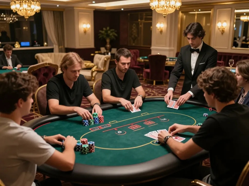 Experience LGOLUX LOGIN at an elegant poker table with high-stakes gameplay in a luxurious setting.