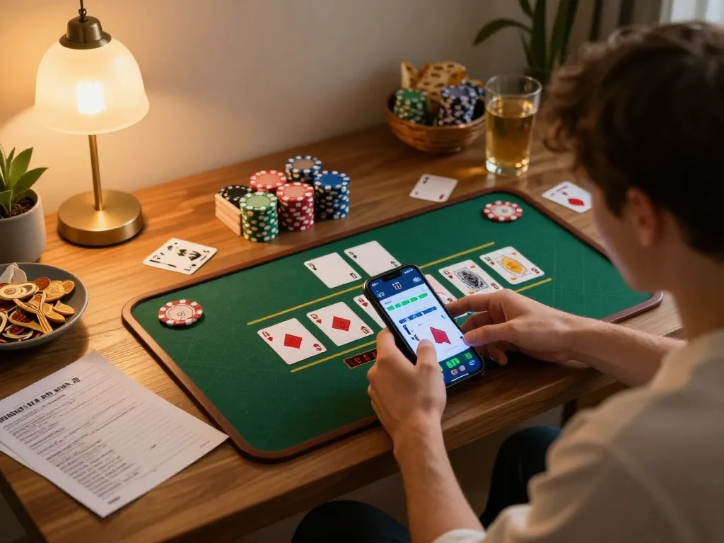 MPO ID shines in this online blackjack scene, highlighting strategic gameplay on a smartphone.