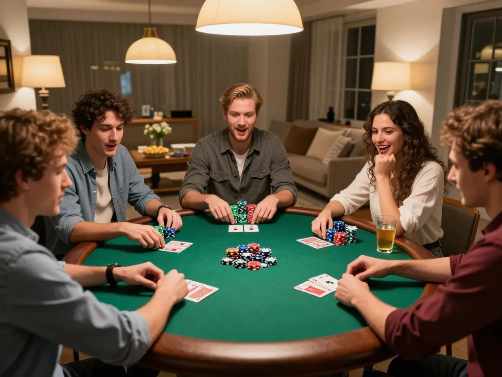 Enjoying a poker night with friends while using nego77 daftar for an exciting gaming experience.