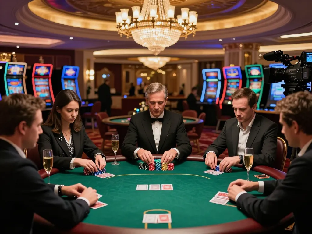 MPOID login happening at a luxury poker table with intense action captured during a high-stakes game.