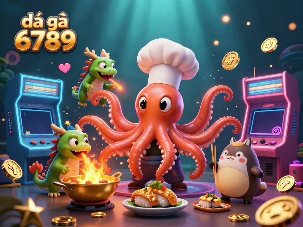 Experience the thrill of đá gà 6789 with vibrant 3D characters and dynamic casino elements.