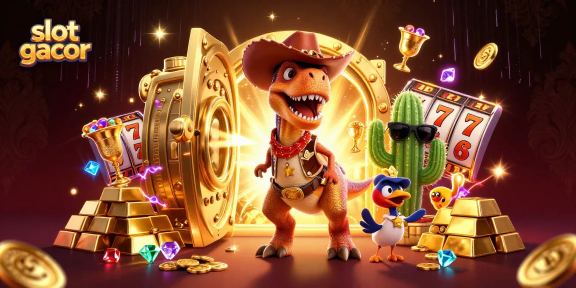 Experience winning moments with slot gacor featuring vibrant characters amidst treasure and excitement.