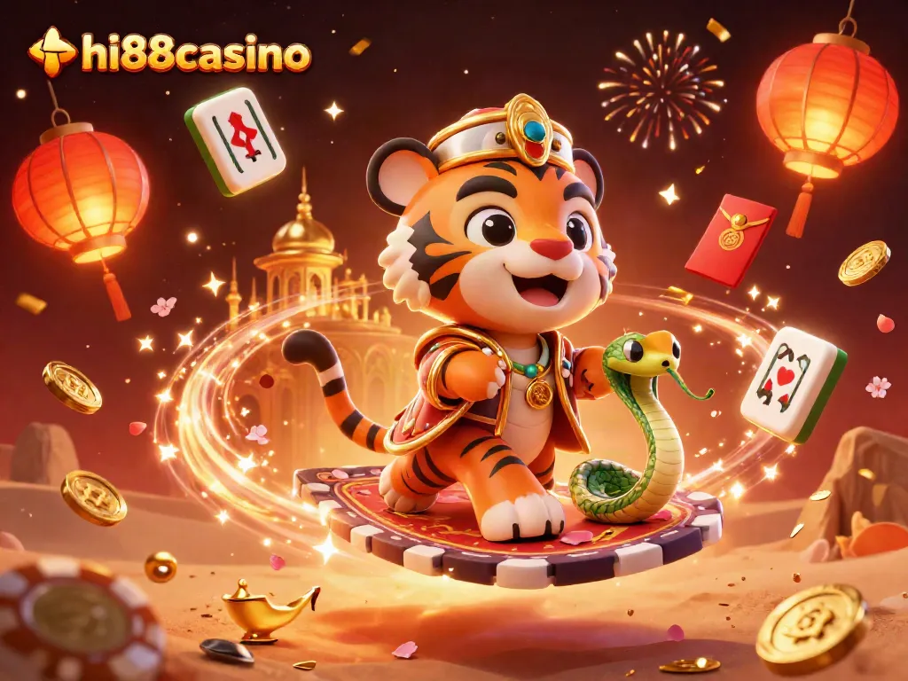 Win big at hi88casino with this vibrant Arabian Nights-themed casino illustration.