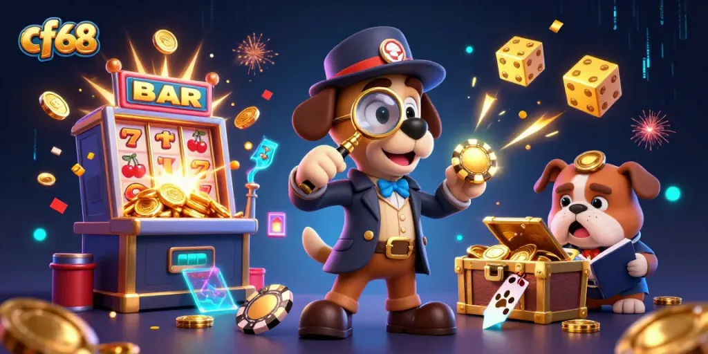 Engage in thrilling betting action with cf68 as a detective uncovers poker clues and jackpots.