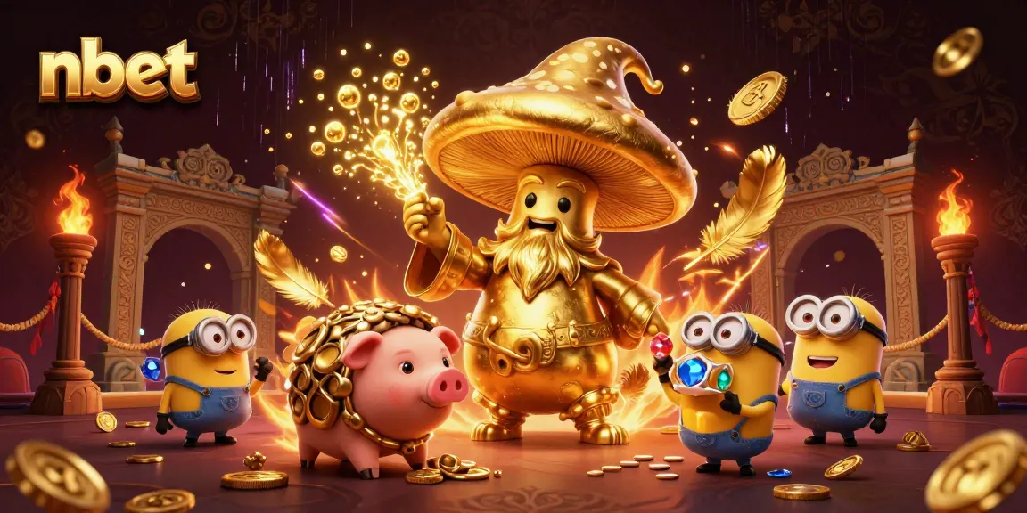 nbet's casino magic illustrates golden treasures with vibrant characters and dynamic elements.