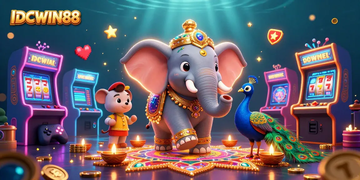 Engage with IDCWIN88, where vibrant casino adventures and luck await in a colorful scene.