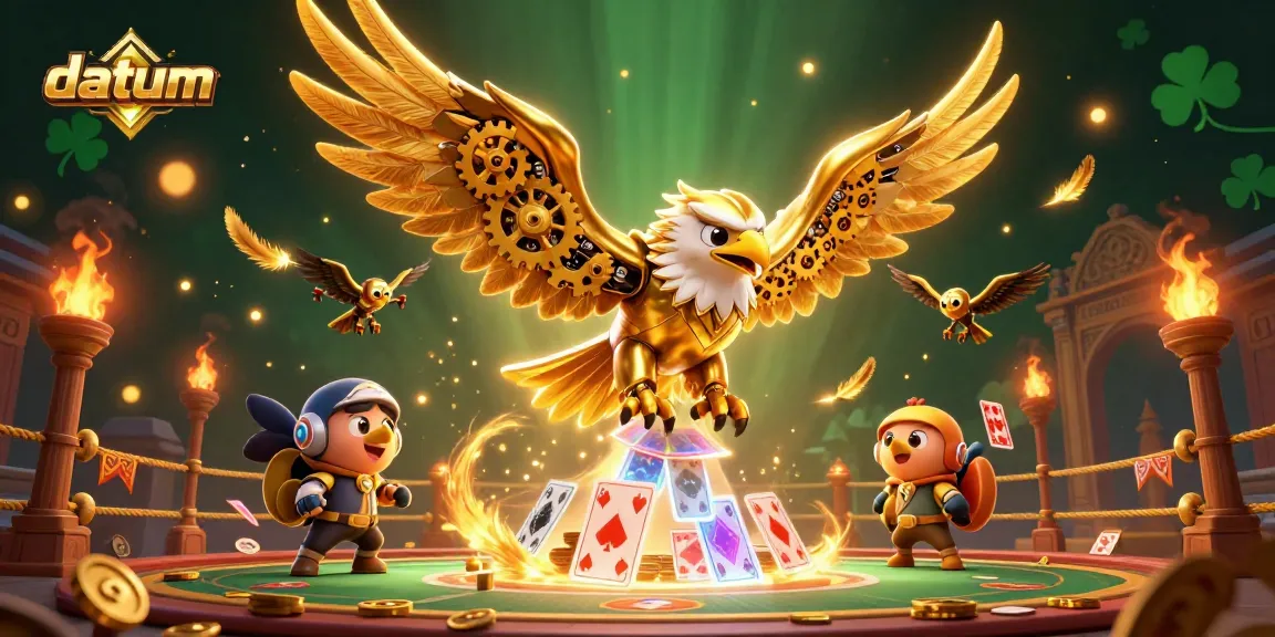 Engage with datum at a vibrant cybernetic golden eagle animated scene, showcasing thrilling casino elements and dynamic gameplay.