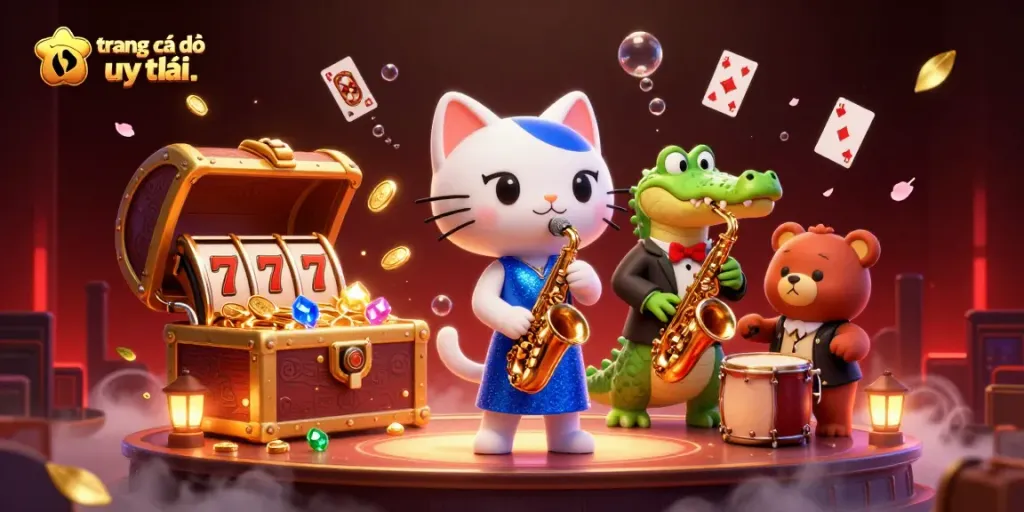 Trải nghiệm trang cá độ uy tín với các nhân vật hoạt hình và các yếu tố sòng bạc thú vị.