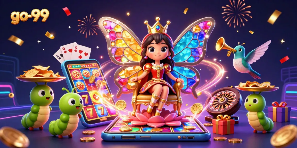 Engage with go-99's thrilling gaming experience featuring a colorful casino scene.