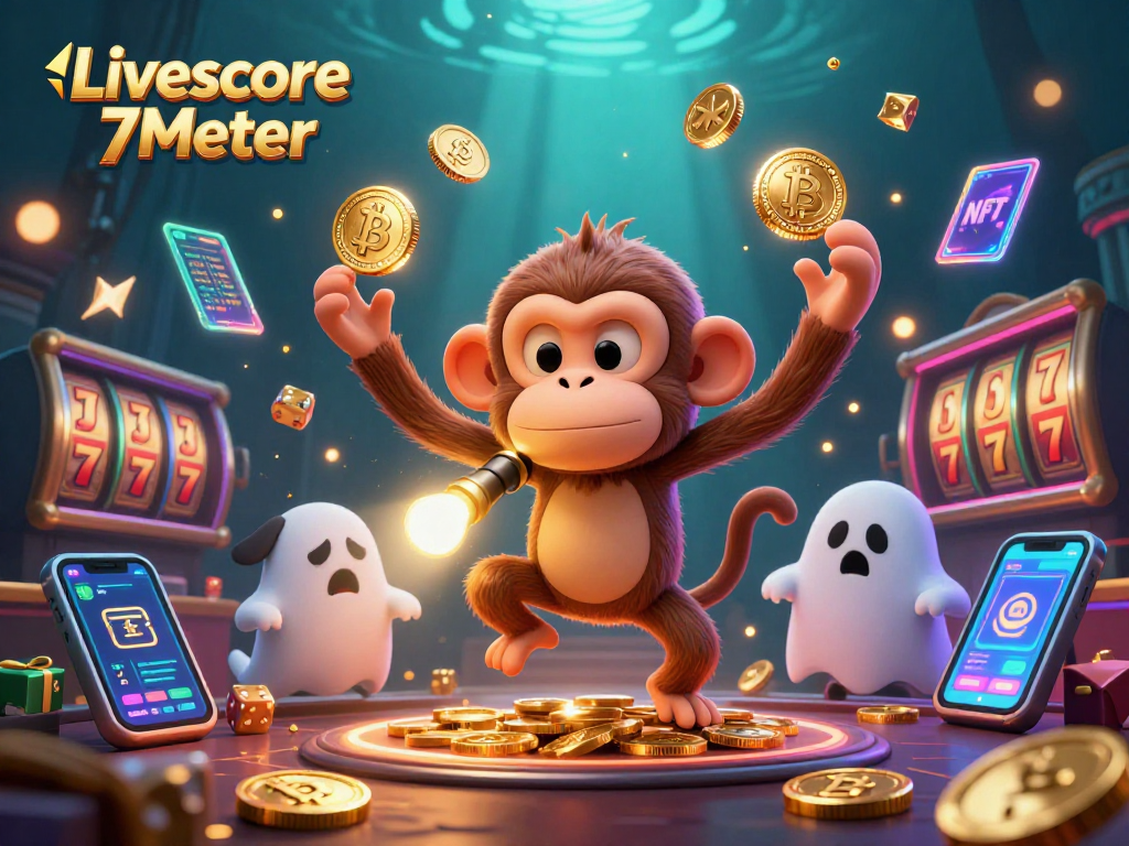 Engage with Livescore 7Meter while juggled coins from a poltergeist in a vibrant casino.