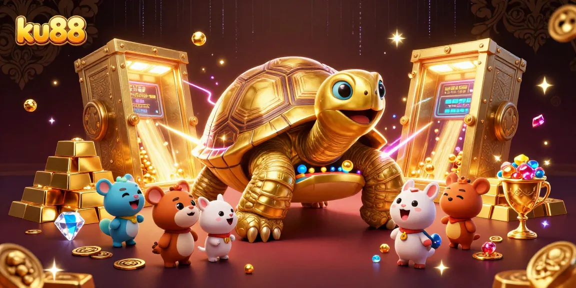 Experience thrilling play at ku88 with an exciting 3D illustration showcasing casino elements.