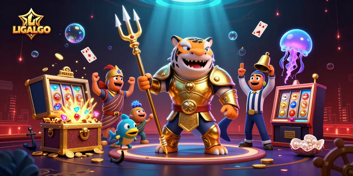LIGALGO shatters the casino scene with slot machines and glittering treasures in a vibrant underwater colosseum.
