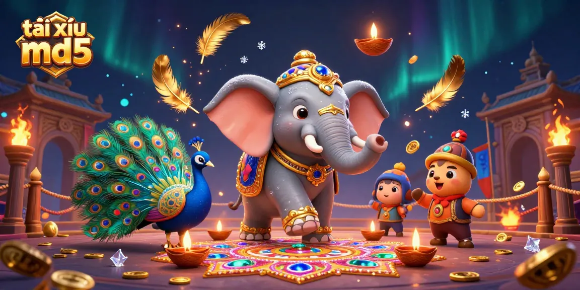 Experience thrilling gaming action with tài xỉu md5 in a vibrant, dynamic 3D casino scene.