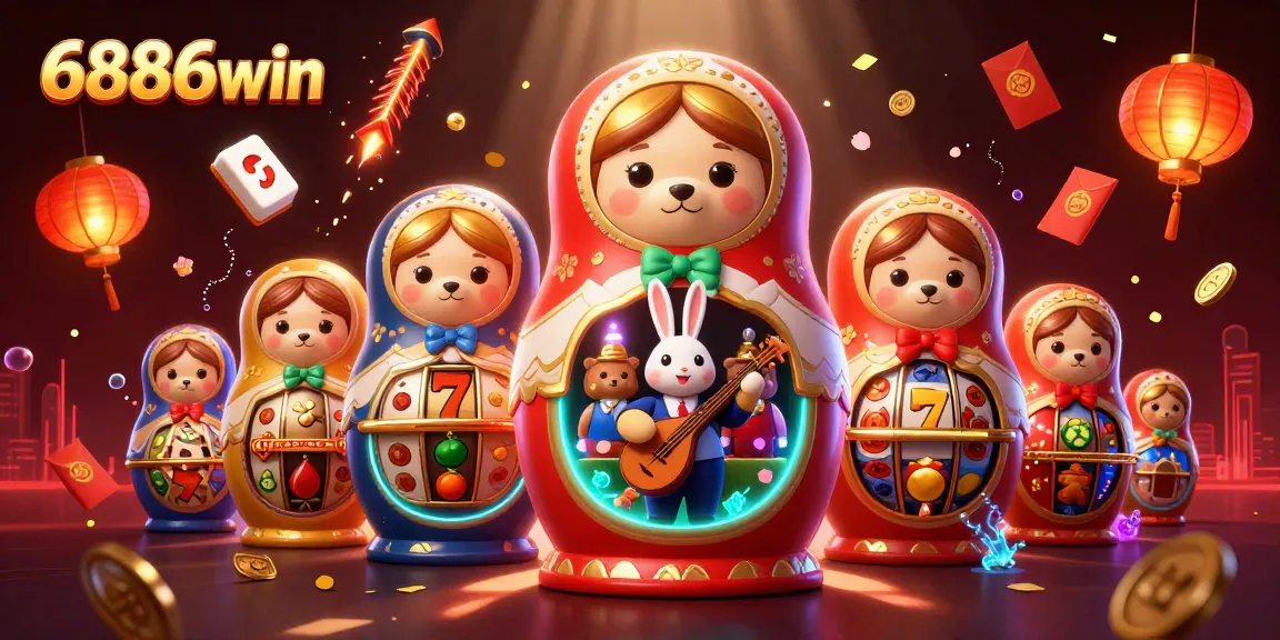 Experience thrilling games and jackpots at 6886win with vibrant characters in a captivating 3D casino setting.
