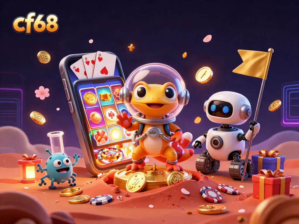 cf68 enhances the gaming experience with dazzling visuals of aliens discovering a golden casino