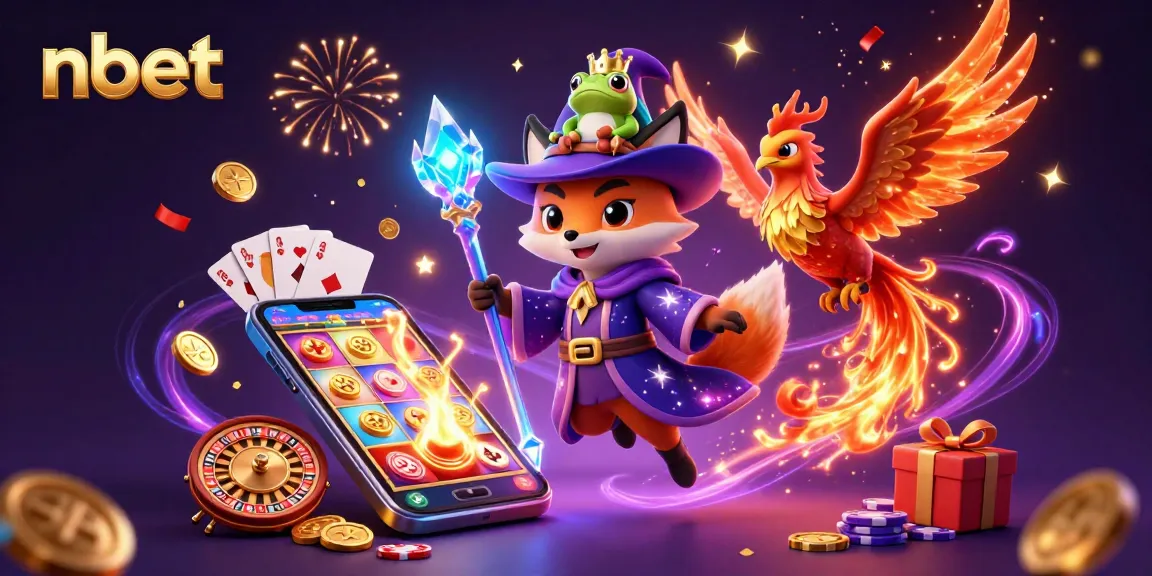 Experience the thrill of nbet with a wizard fox, phoenix, and casino elements in stunning detail.