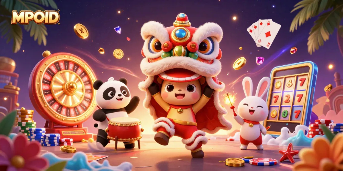 Experience MPOID's gaming strategies with dynamic characters and vibrant casino elements.