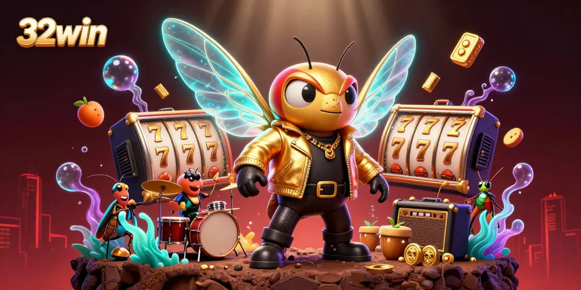 Experience thrilling gameplay with 32win as the electrifying rock star and vibrant casino elements come alive.