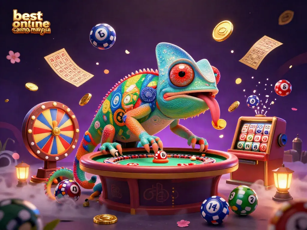 Experience the best online casino malaysia with vibrant gaming elements and dynamic scenes.