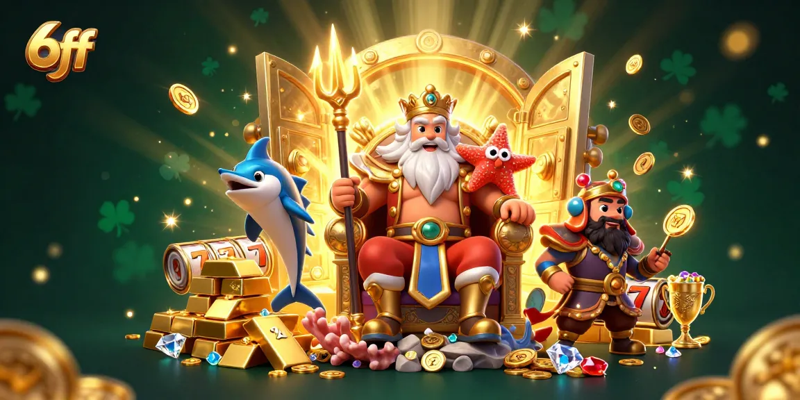 Engage with 6ff's rich casino experience featuring Neptune and treasure in a vibrant setting.
