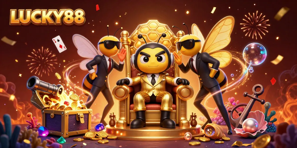 Spin to win with LUCKY88 in a vibrant online casino adventure scene bursting with excitement.