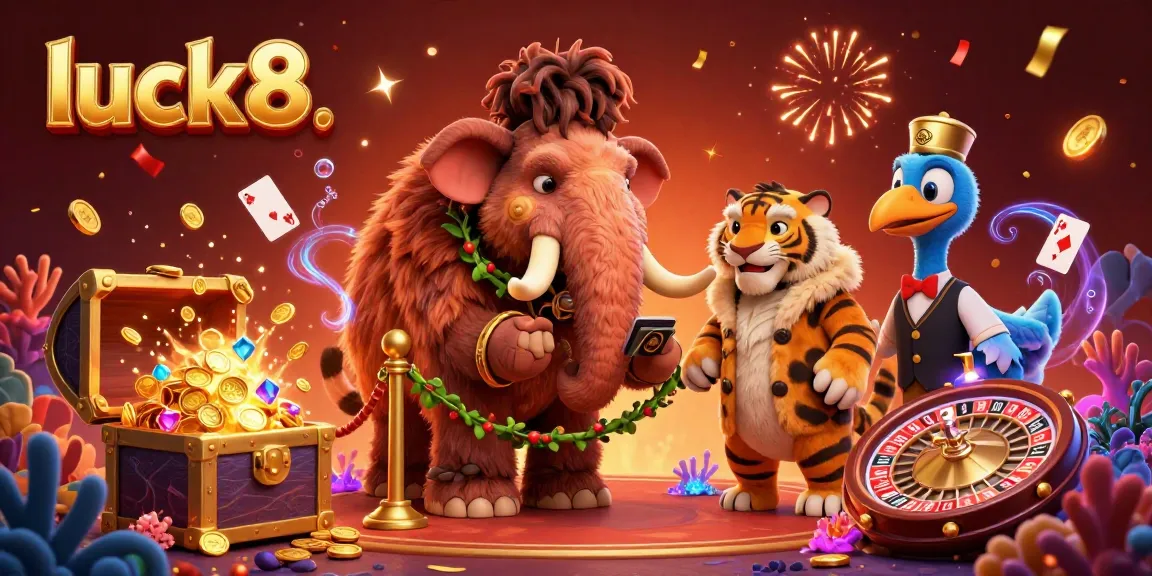 Experience the excitement of luck8 with a vibrant casino scene featuring unique characters and elements.