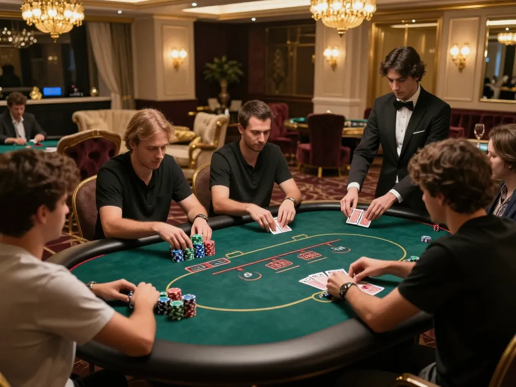 Experience LGOLUX LOGIN at an elegant poker table with high-stakes gameplay in a luxurious setting.