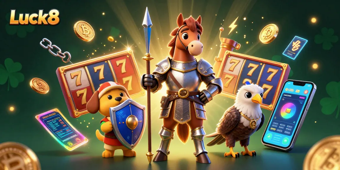 Experience Luck8 with intense gaming excitement and rich casino elements in a dazzling 3D illustration.