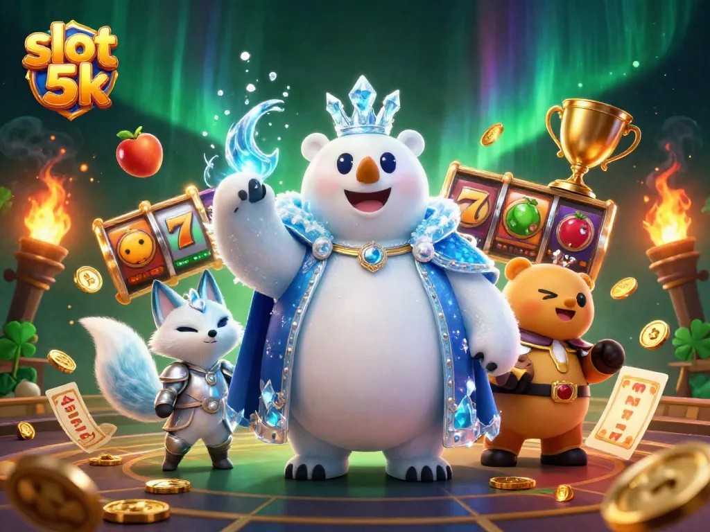 Experience excitement with slot 5k, featuring vibrant characters and dynamic slot game elements.