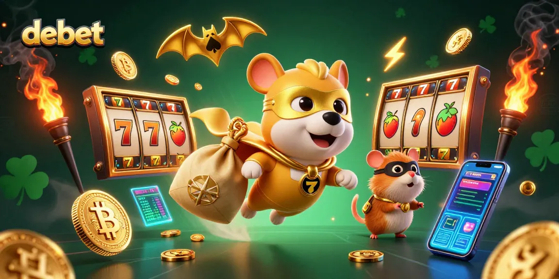 Spin and win with debet in this vibrant casino scene showcasing a superhero dog and engaging gameplay elements.