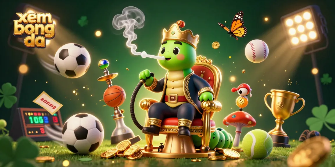 Xem bong da highlights captured in a vibrant, energetic sports betting illustration filled with dynamic actions and gold touches.