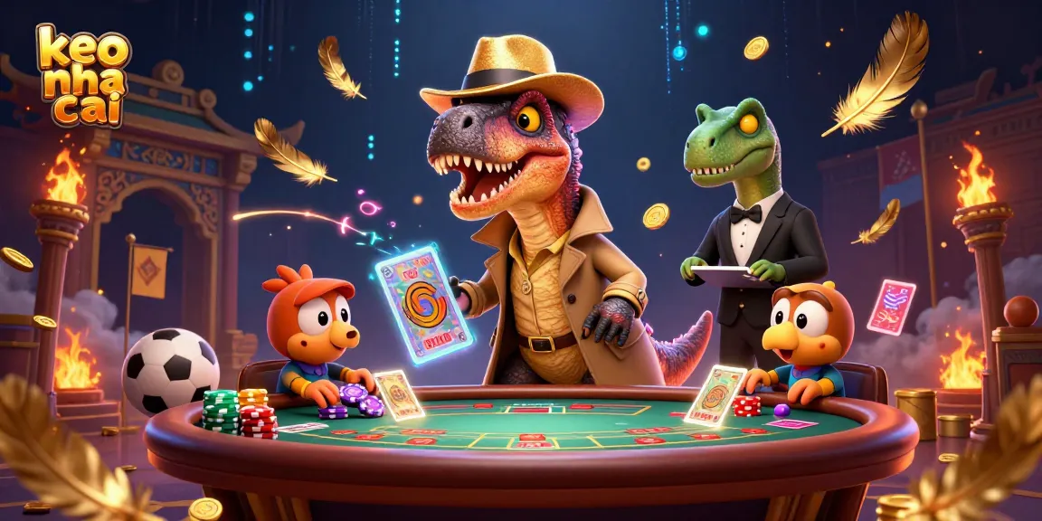 Experience thrilling sports betting with keo nha cai in a dynamic casino scene featuring engaging characters.