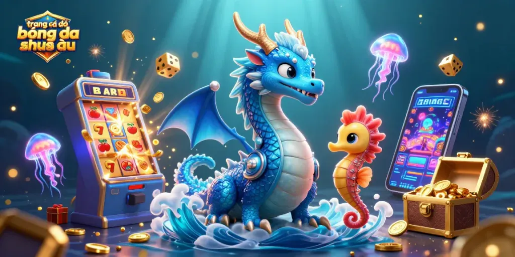 trang cá độ bóng đá châu âu với hình ảnh rồng nước 3D tuyệt đẹp, cá mập và máy đánh bạc