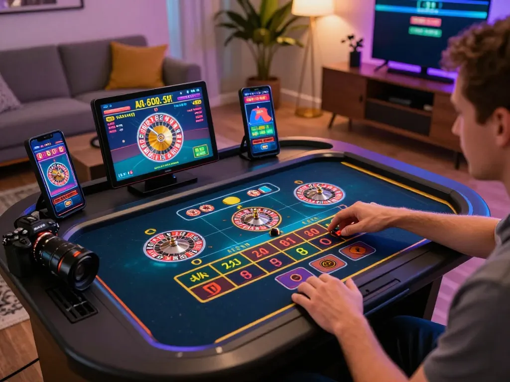 Engaging scene showcasing Link vào chơi Bet88 on mobile, demonstrating online casino gaming with vibrant atmosphere.