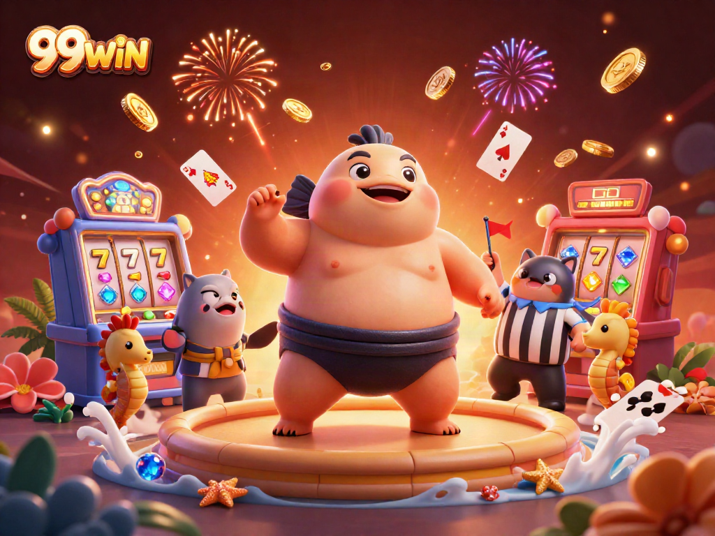 Experience exciting gameplay with 99WIN featuring a dynamic underwater casino scene filled with vibrant characters.