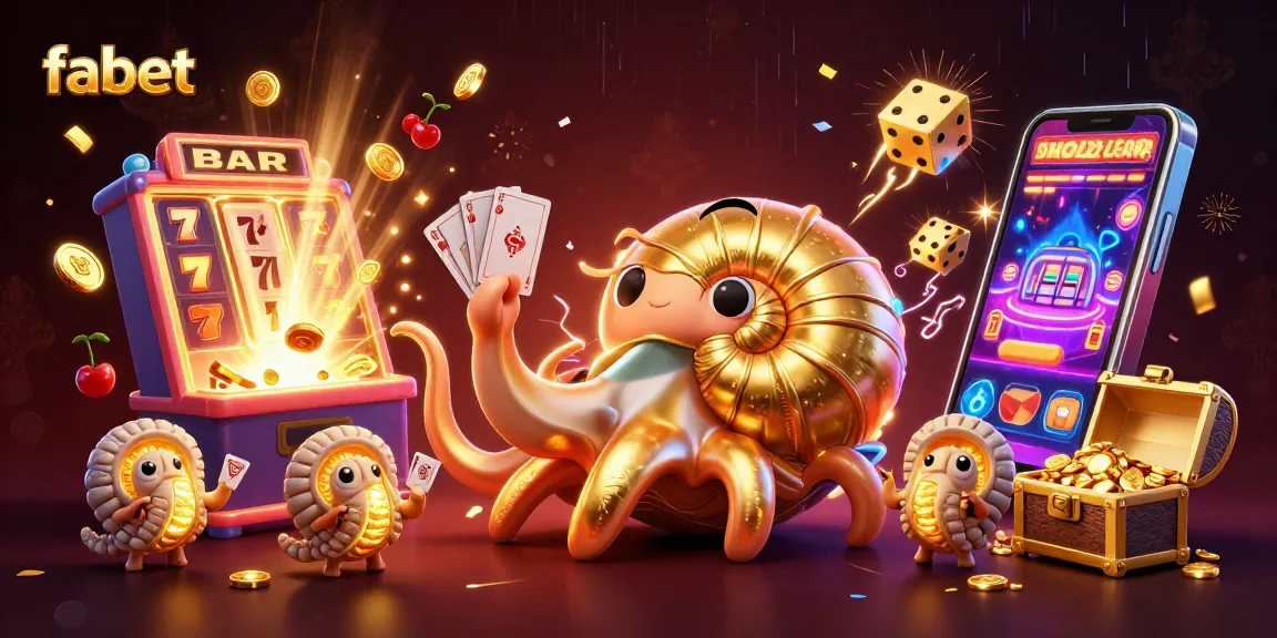 Experience fabet's dynamic 3D casino scene with nautilus, cards, and jackpot excitement.