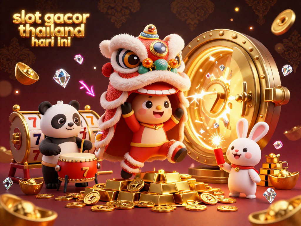 Experience the thrill of slot gacor thailand hari ini with vibrant characters and glowing treasures in this lively 3D illustration.