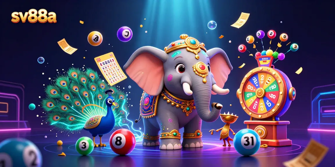 Experience thrilling gameplay with sv88a in a vibrant 3D casino scene featuring dynamic lottery elements and radiant characters.