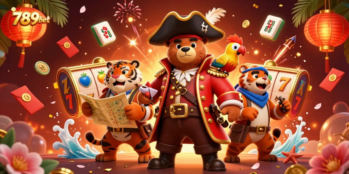 Engage in thrilling gameplay with vibrant 789bet pirate-themed illustration showcasing unique casino elements.