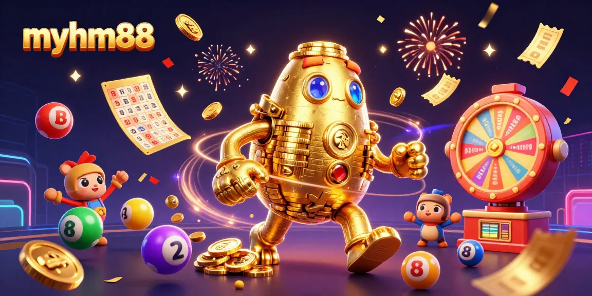 Engage in exciting gameplay at myhm88 with a vibrant, dynamic casino atmosphere filled with gold and colorful elements.