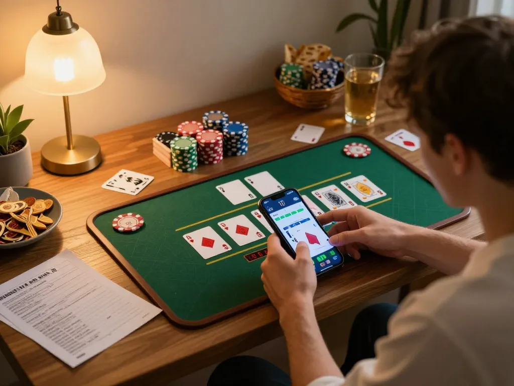 MPO ID shines in this online blackjack scene, highlighting strategic gameplay on a smartphone.