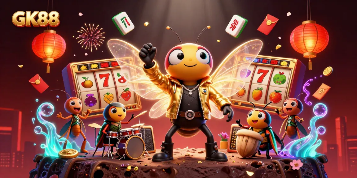 Engage with GK88's thrilling slots experience featuring animated 3D characters in a vibrant casino.