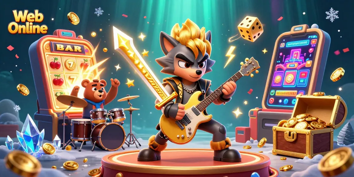 Experience thrilling gameplay with Web Online's vibrant casino scene featuring charismatic characters and exciting game elements.