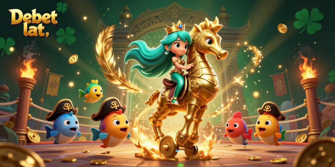 Engage with Debet lat in a dynamic 3D scene featuring a vibrant mermaid princess and seahorse.