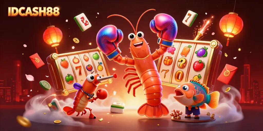 Experience the thrill of the IDCASH88 casino scene with vibrant characters and dynamic gaming elements.