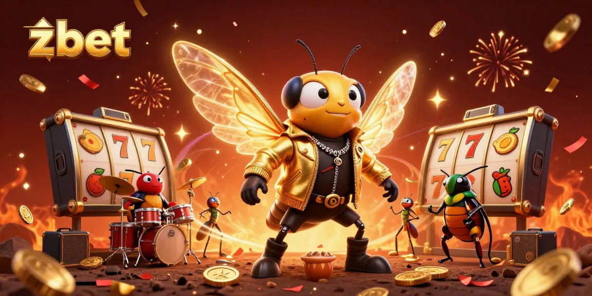 Experience vibrant casino action with zbet’s lively 3D rock star scene featuring slots and golden elements.